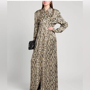 Balmain Python Long Sleeve Maxi Dress